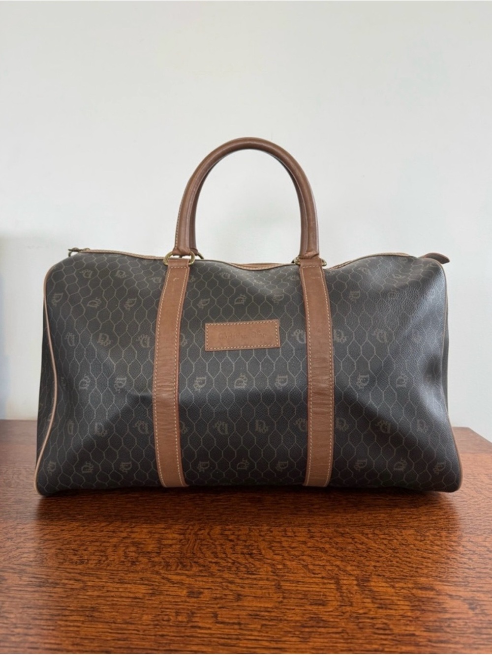 Christian Dior Vintage Honeycomb Boston Bag with COA